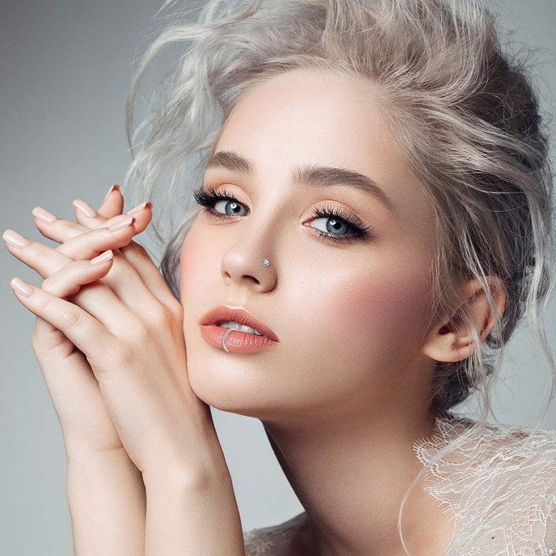 ONESING 24 Pcs Nose Rings for Women & Men - 20G Nose Hoop Rings & Studs - 316L Stainless Steel - Image 2